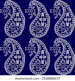 sashiko japanese stitch embroidery abstract artwork seamless geometric pattern printed background fabric wallpaper hand drawn white line indigo blue 


