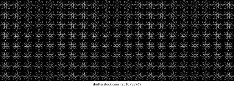 Sashiko Muster, Abstrakt, Geometrisch, Linien, Muster, Illustration, Vektor, abwechselnd überlappend, geordnete Anordnung Hintergrund, Banner, Website, Vorlage. Schwarz-Weiß.

