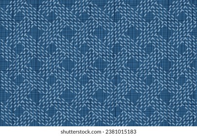 Sashiko seamless pattern. Traditional Japanese Embroidery Ornament.