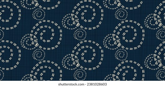 Sashiko seamless pattern. Traditional Japanese Embroidery Ornament.