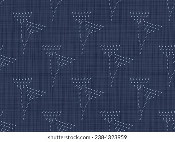 Sashiko seamless pattern. Traditional Japanese Embroidery Ornament.