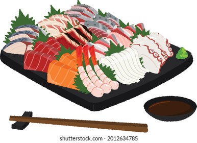 Sashimi Bowl Set Include Salmon, Maguro-Blue Fin Tuna, Hamachi  -Yellow Tail Fish, Ebi-Sweet Shrimp, Aji-Horse mackerel, Saba-Cured mackerel,  Katsuo-Seared Bonito, Ika-Squid, Tai-Sea bream, Octopus.