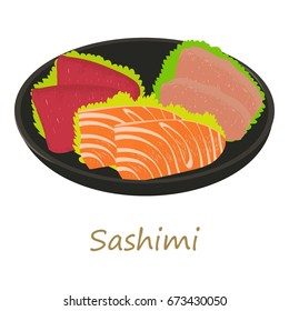 Sashimi icon. Cartoon illustration of sashimi vector icon for web isolated on white background