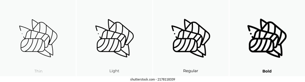 sashimi icon. Thin, Light Regular And Bold style design isolated on white background