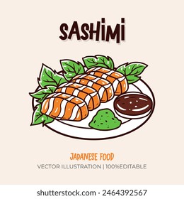 Sashimi Japanese food vector illustration