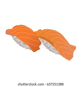 sashimi on white background