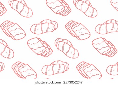 Sashimi and raw fish Japanese food seamless pattern - Raw tuna and salmon simple and minimalist pattern for packaging and wallpaper.  
