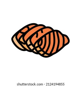 sashimi salmon color icon vector. sashimi salmon sign. isolated symbol illustration