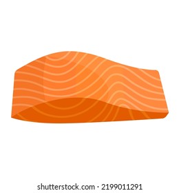 sashimi salmon slice flat vector illustration clipart isolated on white background