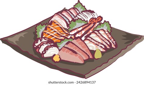 sashimi salmon tuna japan food shrimp