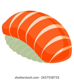 Sashimi-Slice Sushi, schöner Sushi-Reis einzeln auf weißem Hintergrund