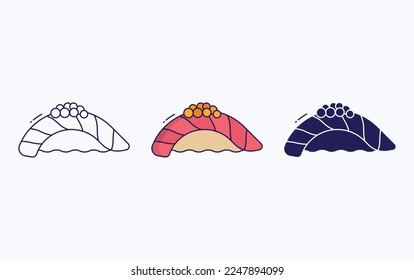 Sashimi sushi icon Vector illustration
