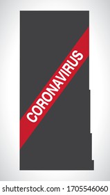 Saskatchewan CANADA map with Coronavirus warning illustration