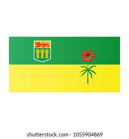 Saskatchewan flag on white background texture. Vector illustration state symbol.