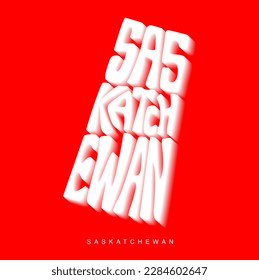 Saskatchewan map lettering art. Saskatchewan typography.