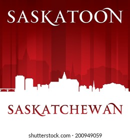 Saskatoon Saskatchewan Canada city skyline silhouette. Vector illustration