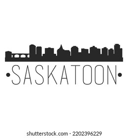 Saskatoon, SK, Canada, Skyline Silhouette Design City Vector Art.	