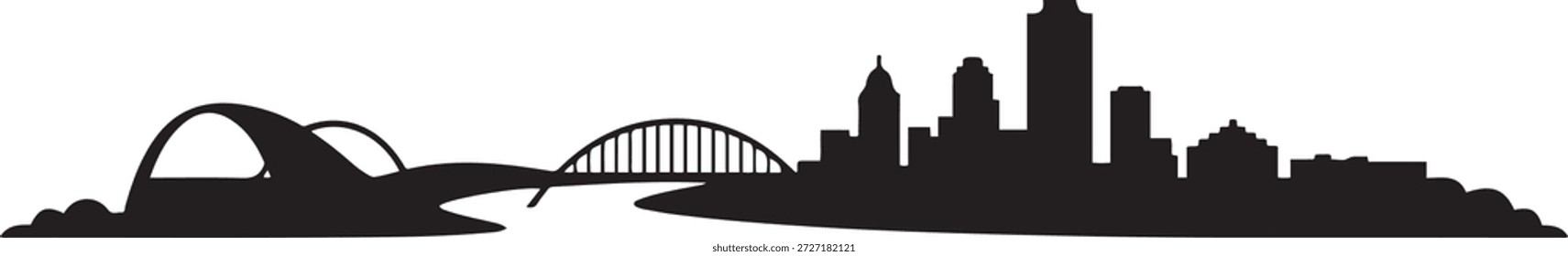 Saskatoon Skyline Canadá. silueta de Vector de diseño negro
