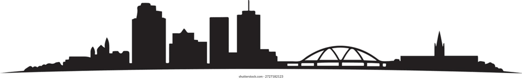 Saskatoon Skyline Canada. design Vector black silhouette
