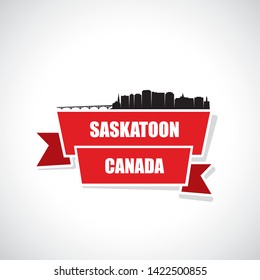 Saskatoon skyline - Canada, Saskatchewan - vector illustration