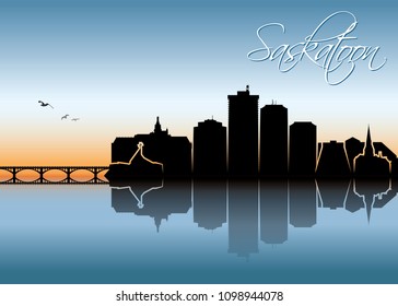 Saskatoon skyline - Canada - vector illustration