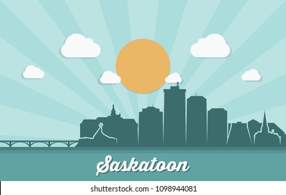 Saskatoon skyline - Canada - vector illustration