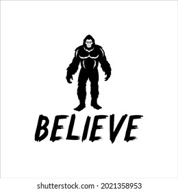 Sasquatch believe logo with masculine design style