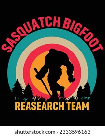 Sasquatch bigfoot reasearch team bigfoot print template t shirt design