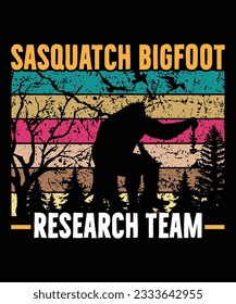 sasquatsch bigfoot Research Team t Shirt Print Template