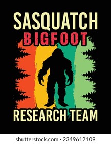 Sasquatch Bigfoot Research Team T-Shirt Design, Bigfoot T-Shirt Design