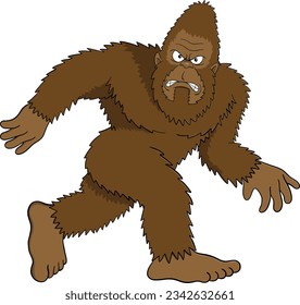 Sasquatch, Bigfoot, Gehen, Vektorgrafik