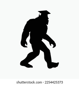 Sasquatch Graduation - Bigfoot Silhouette Graduate Cap