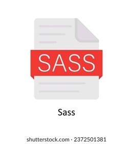 Sass vector Flat Icon Design illustration. Symbol on White background EPS 10 File 