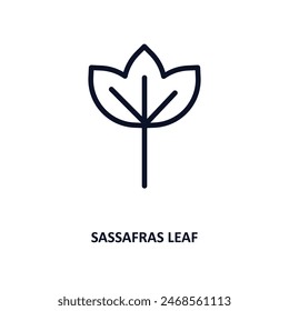 sassafras leaf icon. Thin line sassafras leaf icon from nature collection. Outline vector isolated on white background. Editable sassafras leaf symbol can be used web and mobile