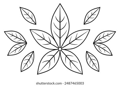 Sassafras Leaf line art artistic representation of sassafras leaf beauty