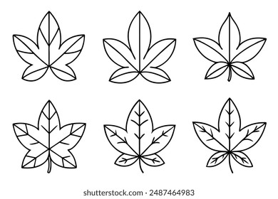 Sassafras Leaf line art showcasing nature's simplicity in sassafras leaves