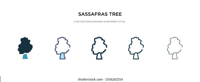 sassafras tree icon in different style vector illustration. two colored and black sassafras tree vector icons designed in filled, outline, line and stroke style can be used for web, mobile, ui