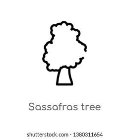 sassafras tree vector line icon. Simple element illustration. sassafras tree outline icon from nature concept. Can be used for web and mobile