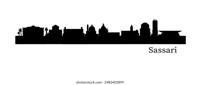 Sassari Italy city skyline silhouette