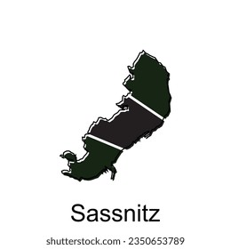 Sassnitz City Map illustration. Simplified map of Germany Country vector design template