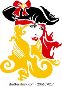Sassy Blonde Pirate With Bow