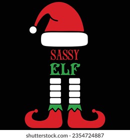 Sassy Elf Christmas Family T-shirt Design