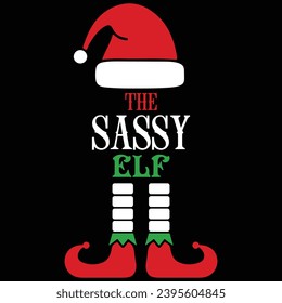 The Sassy Elf Christmas T-shirt Design