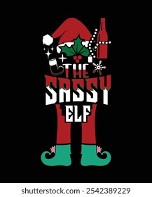 
THE SASSY ELF VECTOR TSHIRT DESIGN