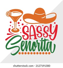 Sassy Senorita holiday printable vector illustration