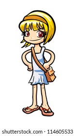 Sassy Teenage Girl Cartoon