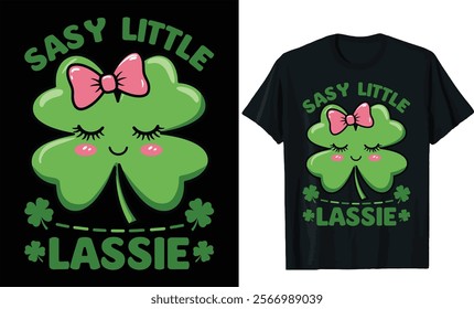 sasy little lassie t shirt design.St patricks day t shirt design 