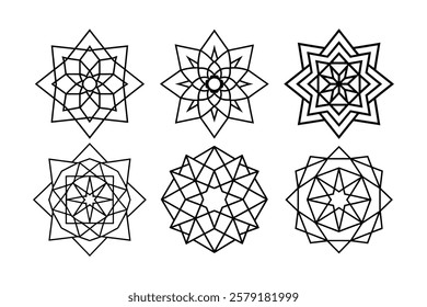 Sat of Best mandala vector illustration 