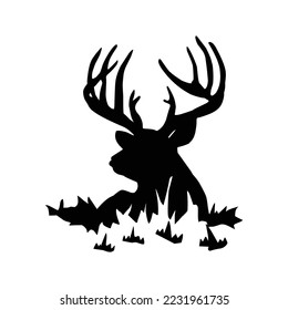 sat of deer logo, vector illustration. isolated on white background