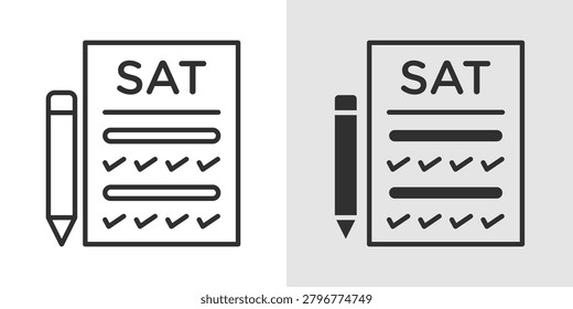 SAT Preparation Icon represents standardized test readiness, exam training, and academic preparation.